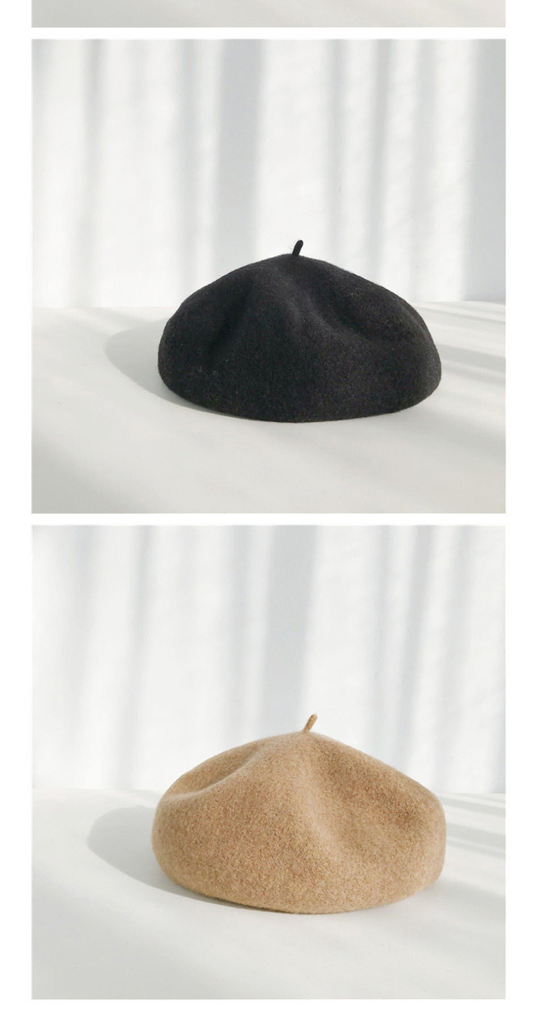 Fashion Upgraded Black Solid Color Wool Beret,Beanies&Others