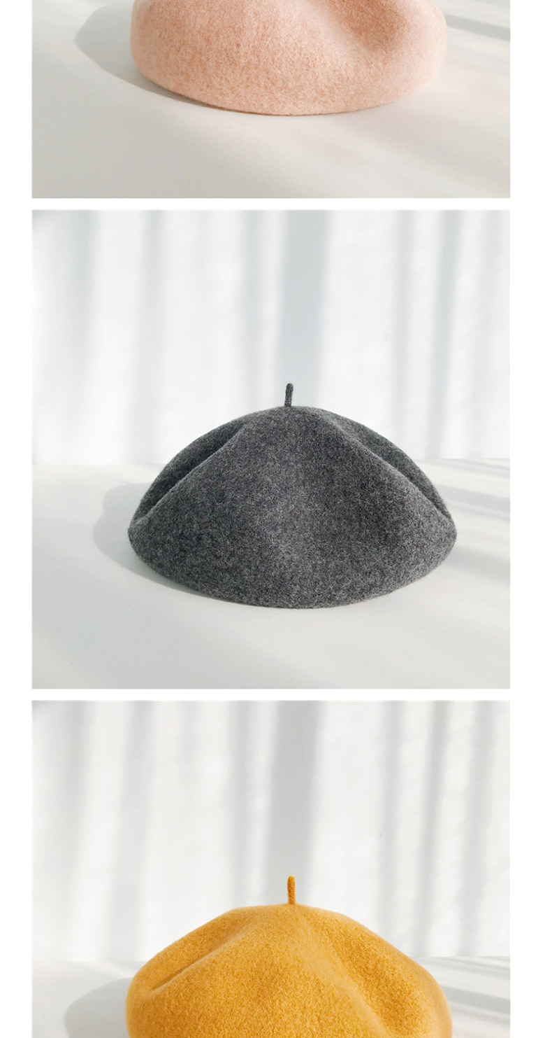 Fashion Upgraded Version Of Mocha Solid Color Wool Beret,Beanies&Others