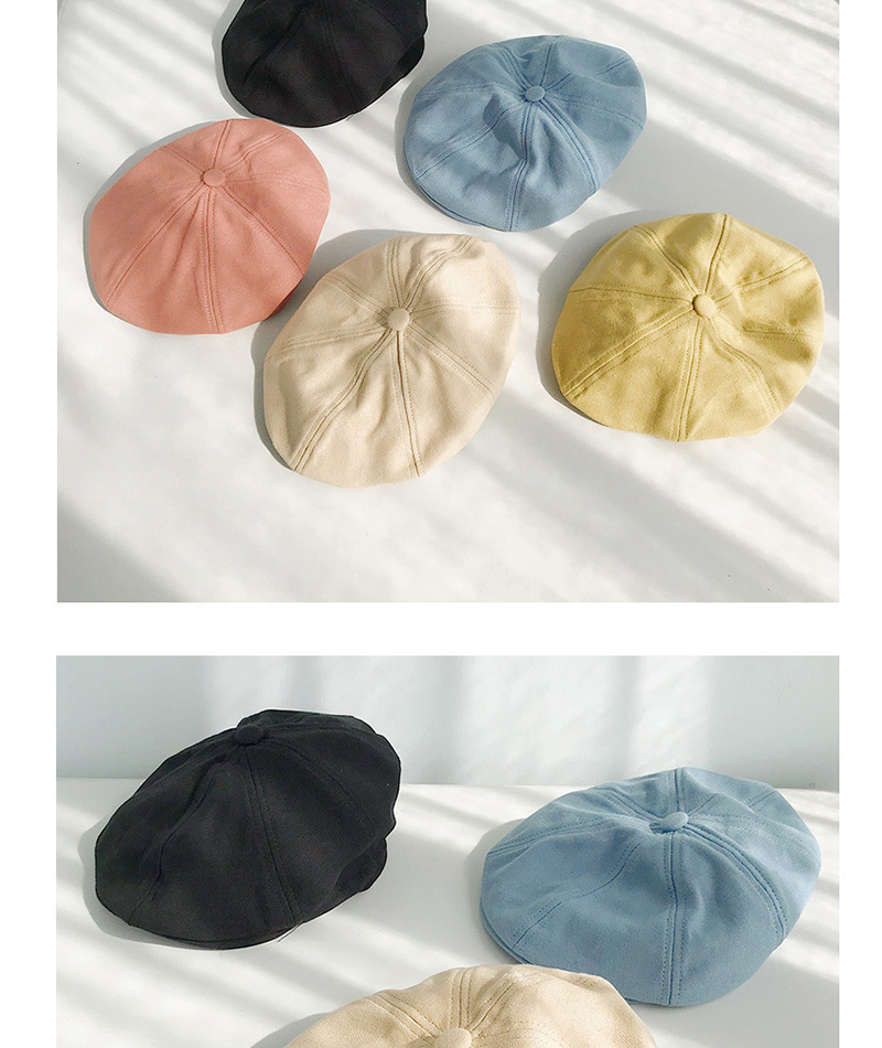 Fashion Cotton And Linen Cap Brick Red Cotton And Linen Thin Beret,Beanies&Others
