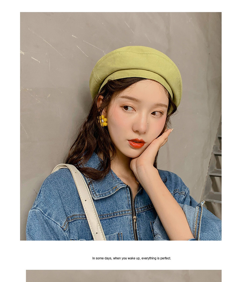 Fashion Solid Color Pleat Blue Solid Color Flawless Beret,Beanies&Others