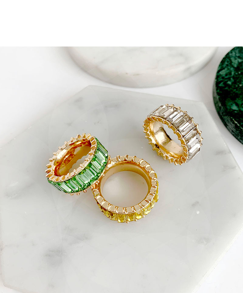 Fashion Green Alloy Diamond Ring,Drop Earrings