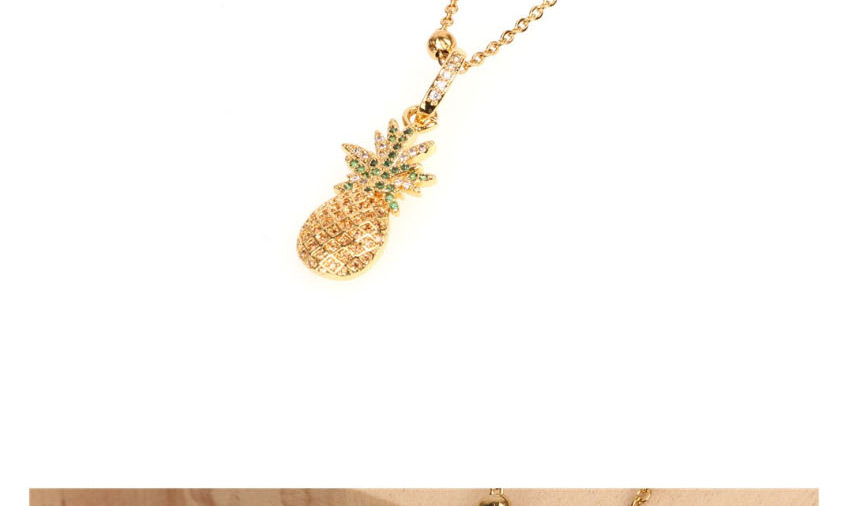 Fashion Gold Pineapple Micro Inlaid Zircon Necklace,Necklaces
