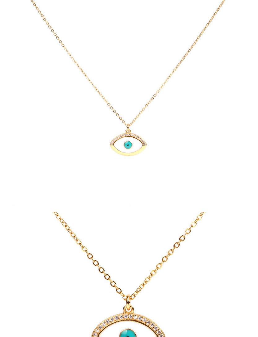 Fashion White Drip Oil Eye Micro-inlaid Zircon Necklace,Necklaces