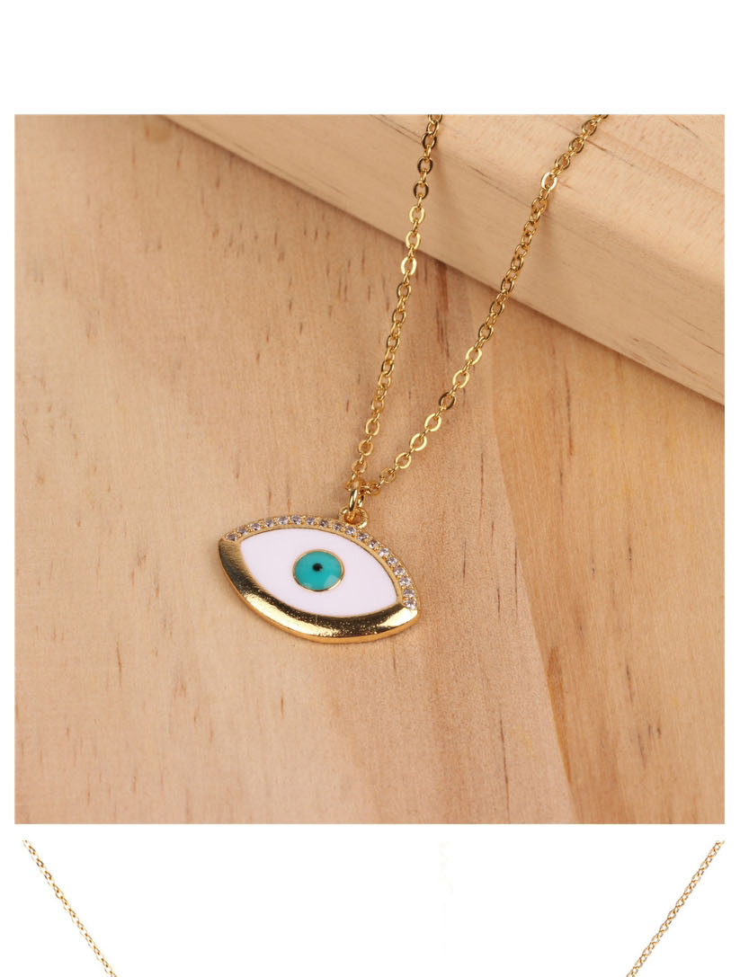 Fashion Black Drip Oil Eye Micro-inlaid Zircon Necklace,Necklaces