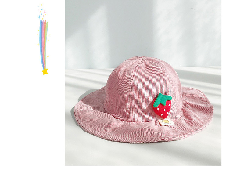 Fashion Drawstring Apple Brick Red Corduroy Child Fisherman Hat,Sun Hats