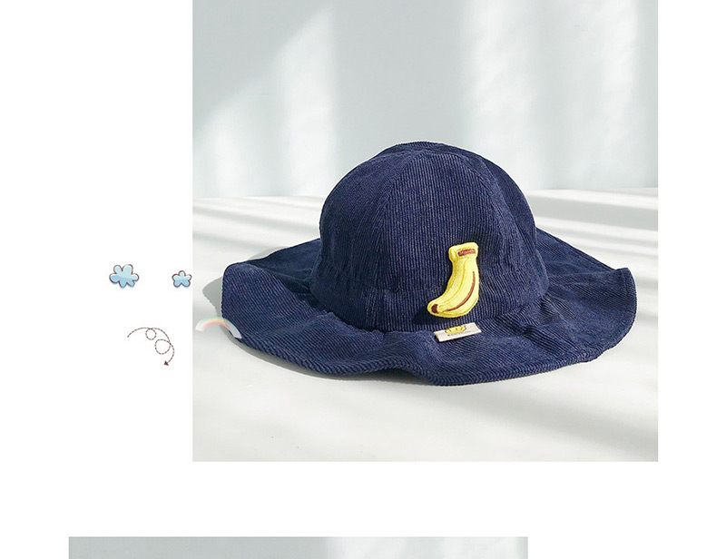 Fashion Drawstring Banana Navy Corduroy Child Fisherman Hat,Sun Hats