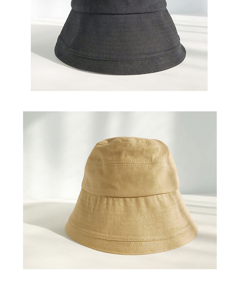 Fashion Sanding Bucket Cap Black Solid Color Fisherman Hat,Sun Hats