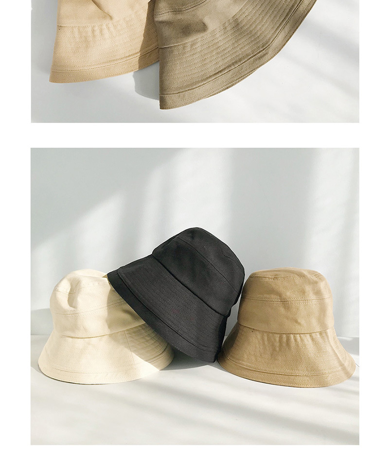 Fashion Sanding Bucket Cap Beige Solid Color Fisherman Hat,Sun Hats