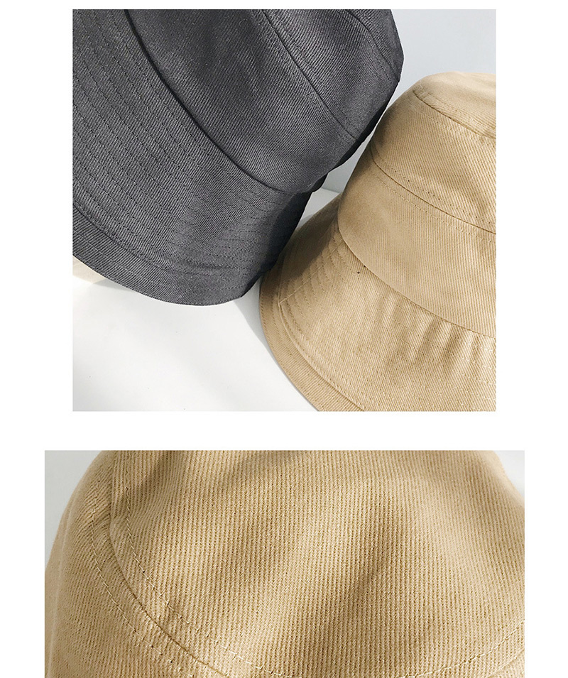 Fashion Sanding Bucket Cap Black Solid Color Fisherman Hat,Sun Hats