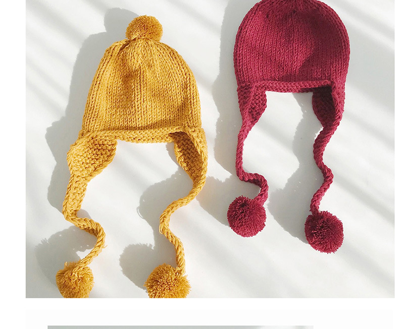 Fashion Ball Earmuffs Braided Wool Cap (children),Children