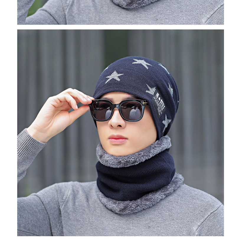 Fashion Gray Knitted Wool Bib Hat Two-piece,Sun Hats