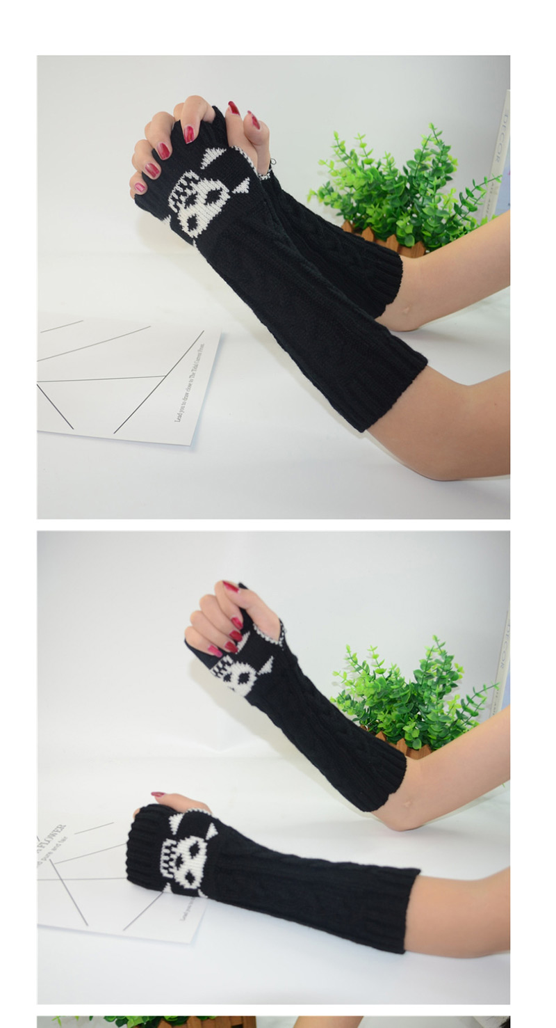 Fashion Black Long-sleeved Half-finger Gloves,Fingerless Gloves