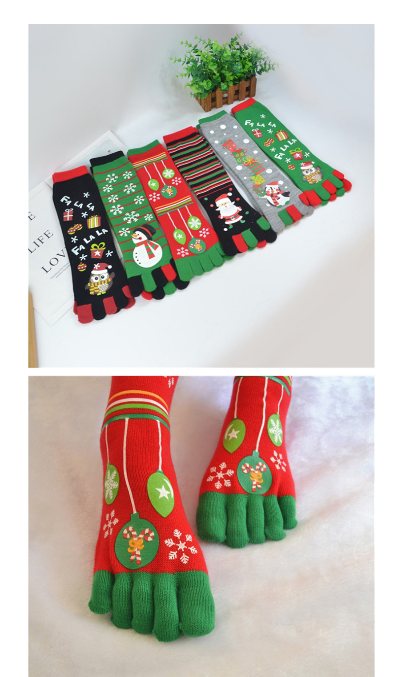 Fashion Owl Green Christmas Five-finger Socks In Stockings,Fashion Socks