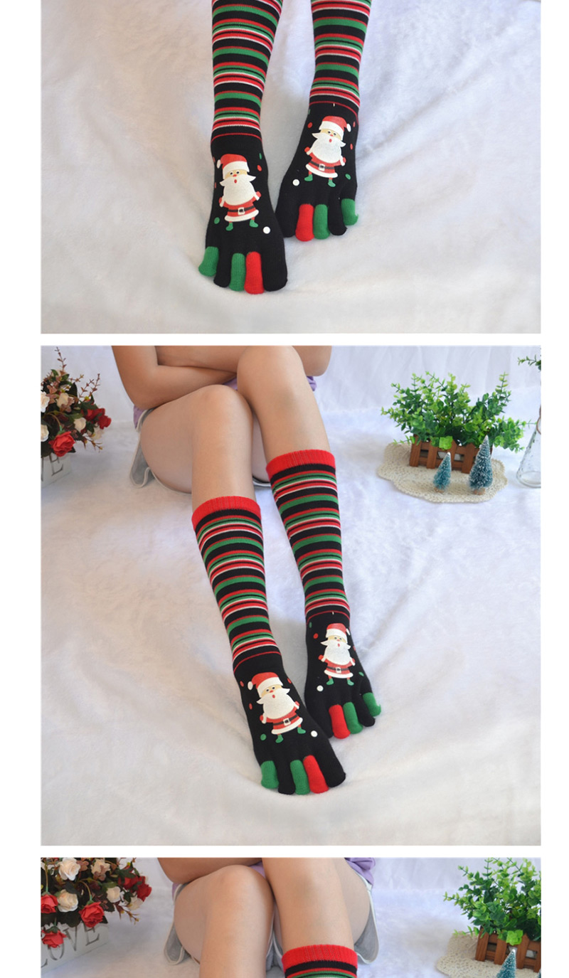 Fashion Santa Claus Black Christmas Five-finger Socks In Stockings,Fashion Socks