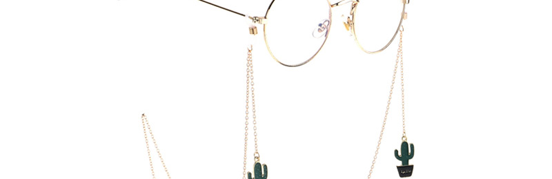 Fashion Gold Non-slip Metal Potted Cactus Glasses Chain,Sunglasses Chain