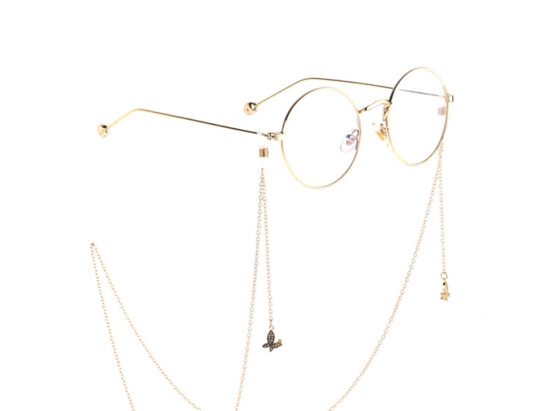 Fashion Silver Non-slip Metal Zircon Butterfly Eyeglass Chain,Sunglasses Chain