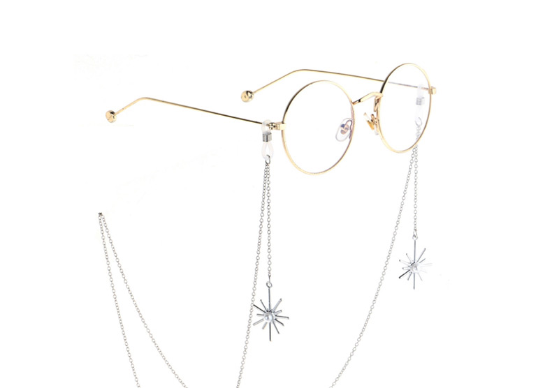 Fashion Silver Non-slip Metal Pearl Snowflake Glasses Chain,Sunglasses Chain