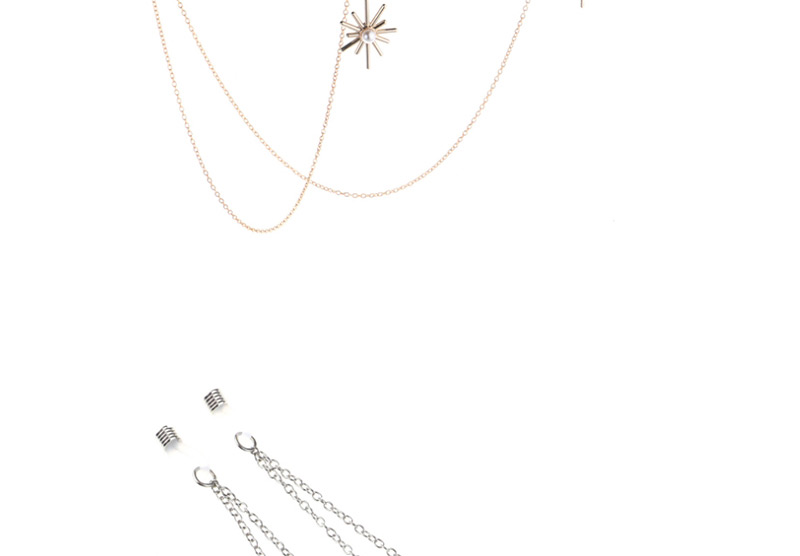Fashion Silver Non-slip Metal Pearl Snowflake Glasses Chain,Sunglasses Chain