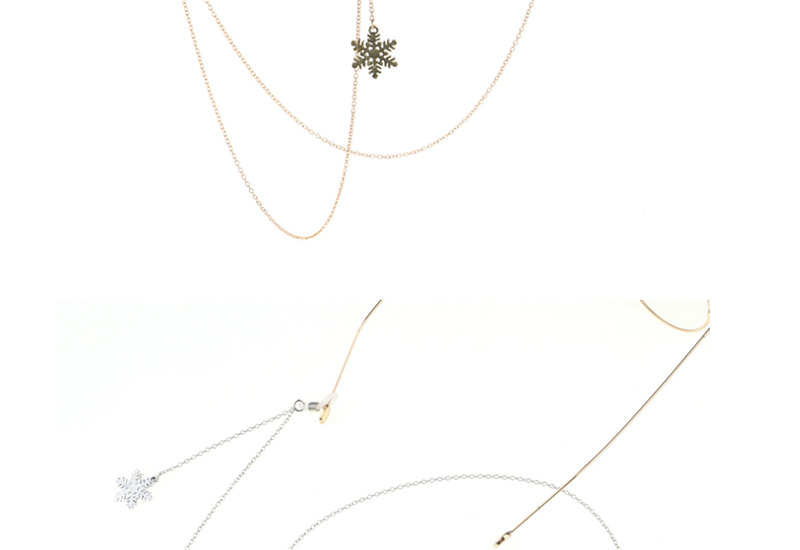 Fashion Gold Non-slip Metal Christmas Snowflake Glasses Chain,Sunglasses Chain
