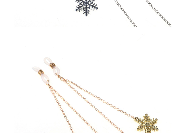 Fashion Gold Non-slip Metal Christmas Snowflake Glasses Chain,Sunglasses Chain
