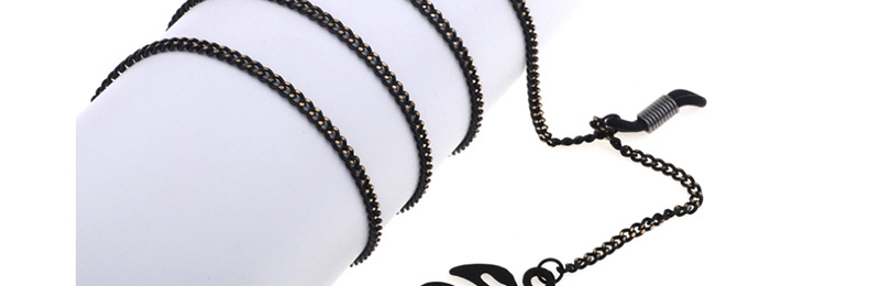 Fashion Black Hanging Neck Hollowed Out Leaves Chain,Sunglasses Chain