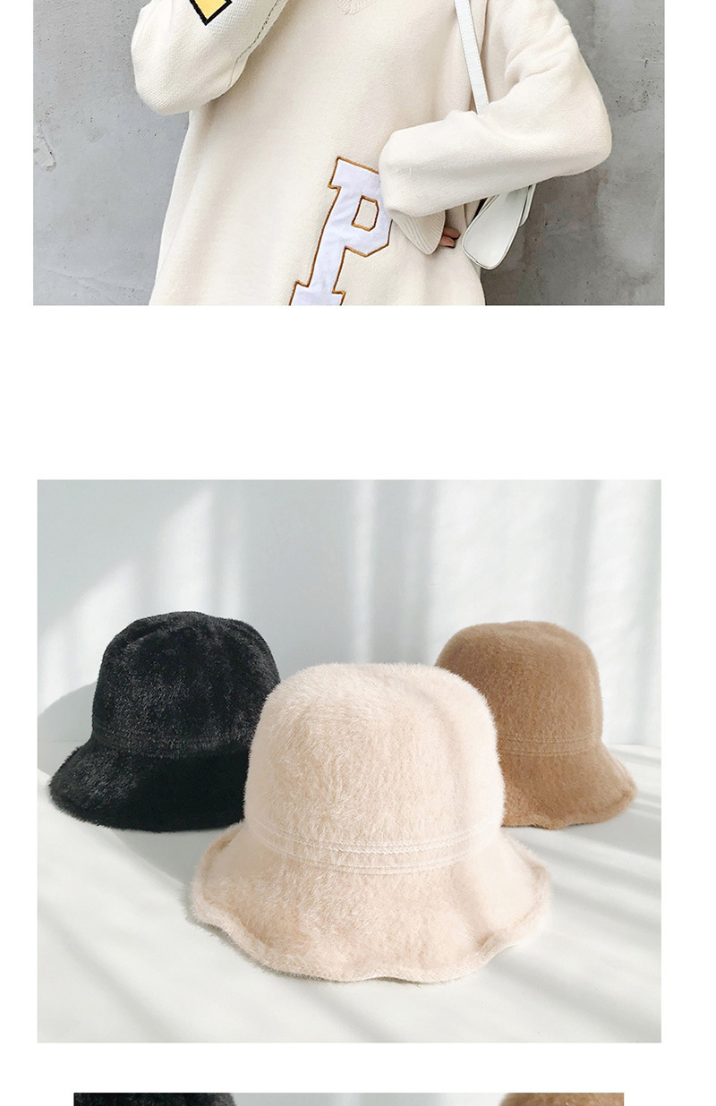 Fashion Imitation Hairy Beige Imitation Velvet Fisherman Hat,Beanies&Others