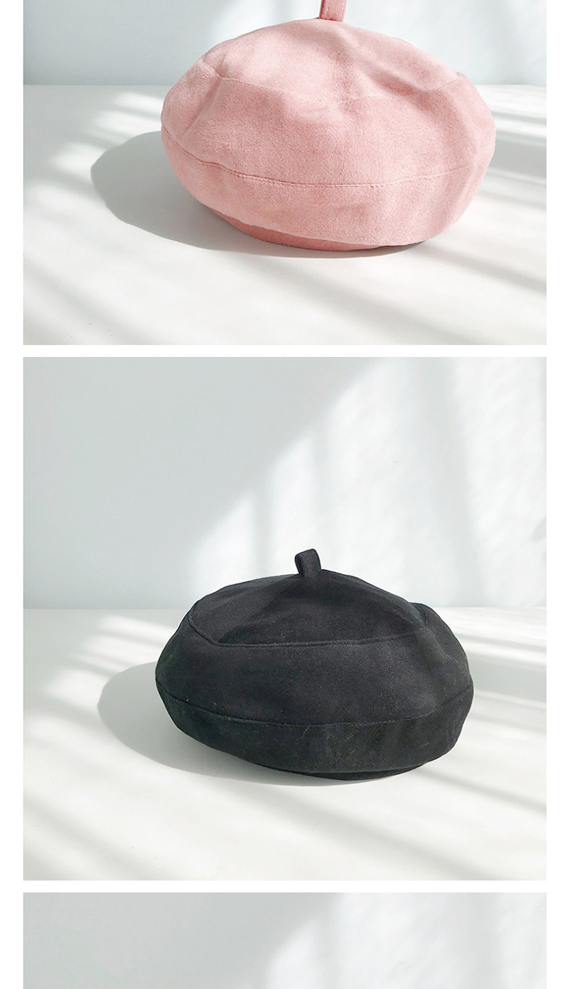Fashion Stitched Suede Pink Suede Beret,Beanies&Others