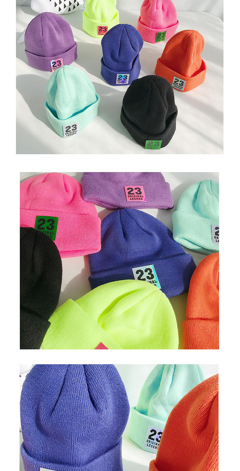 Fashion 23 Labeling Mint Green Pointed 23 Labeling Knitted Wool Cap,Knitting Wool Hats