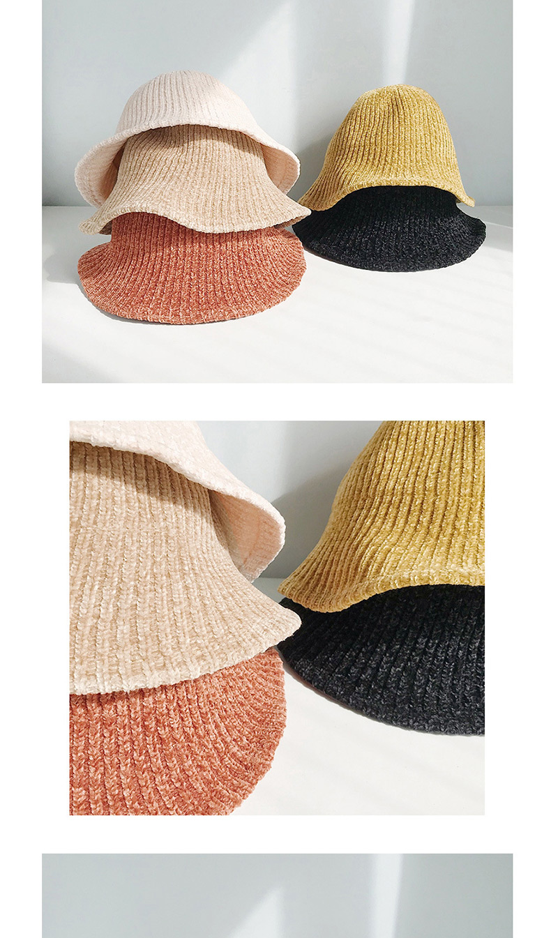 Fashion Thin Strip Of Chenille Black Chenille Wool Cap,Knitting Wool Hats