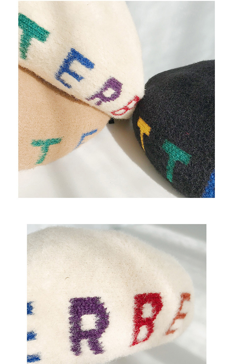 Fashion A Circle Of Letters Camel Letter Beret,Beanies&Others