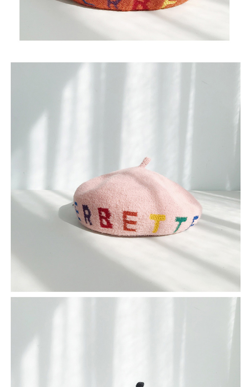 Fashion A Circle Of Letters Pink Letter Beret,Beanies&Others