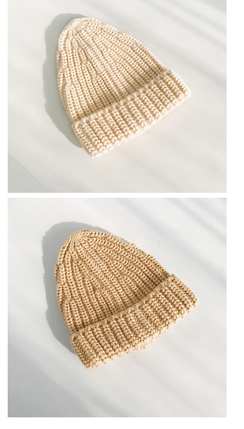 Fashion Large Version Of Blended Yellow Knitted Wool Cap,Knitting Wool Hats