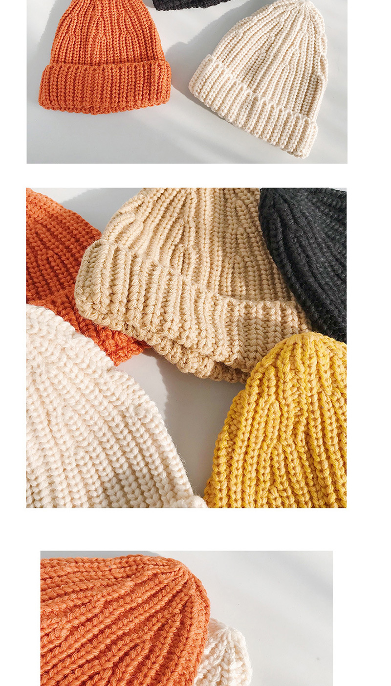 Fashion Large Blend Of Orange Knitted Wool Cap,Knitting Wool Hats
