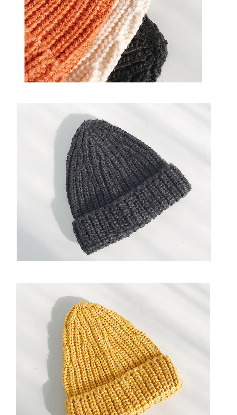 Fashion Large Version Of Blended Yellow Knitted Wool Cap,Knitting Wool Hats
