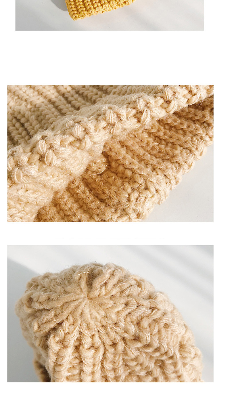 Fashion Large Blend Of Beige Knitted Wool Cap,Knitting Wool Hats