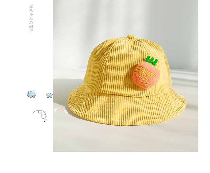 Fashion Carrot Turmeric Corduroy Three-dimensional Fruit Baby Fisherman Hat,Sun Hats