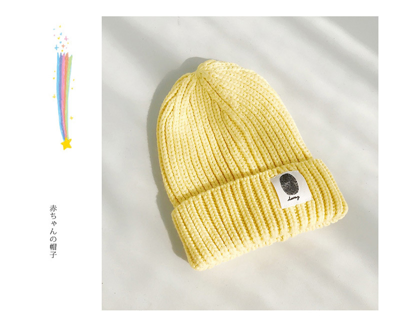 Fashion Handprint Yellow Cloth-knitted Baby Wool Hat,Children