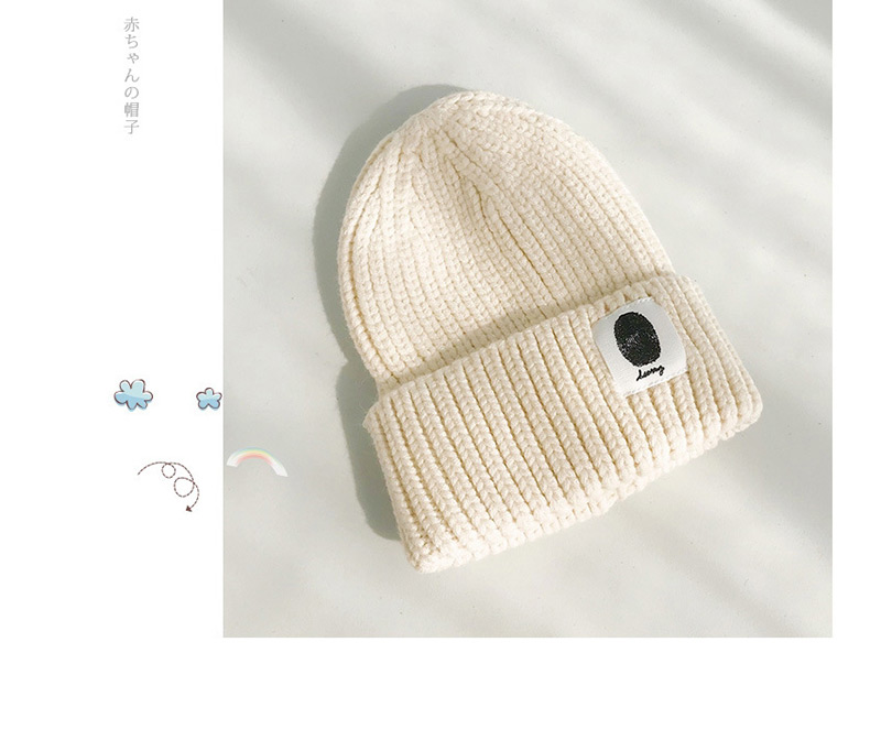 Fashion Handprinted Beige Cloth-knitted Baby Wool Hat,Children