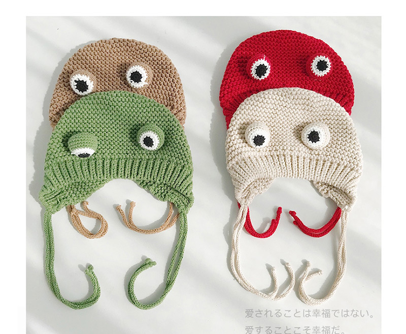 Fashion Frog Red Cartoon Frog Big Eye Wool Cap,Children