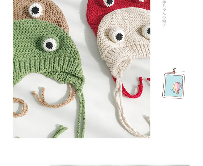 Fashion Frog Khaki Cartoon Frog Big Eye Wool Cap,Children