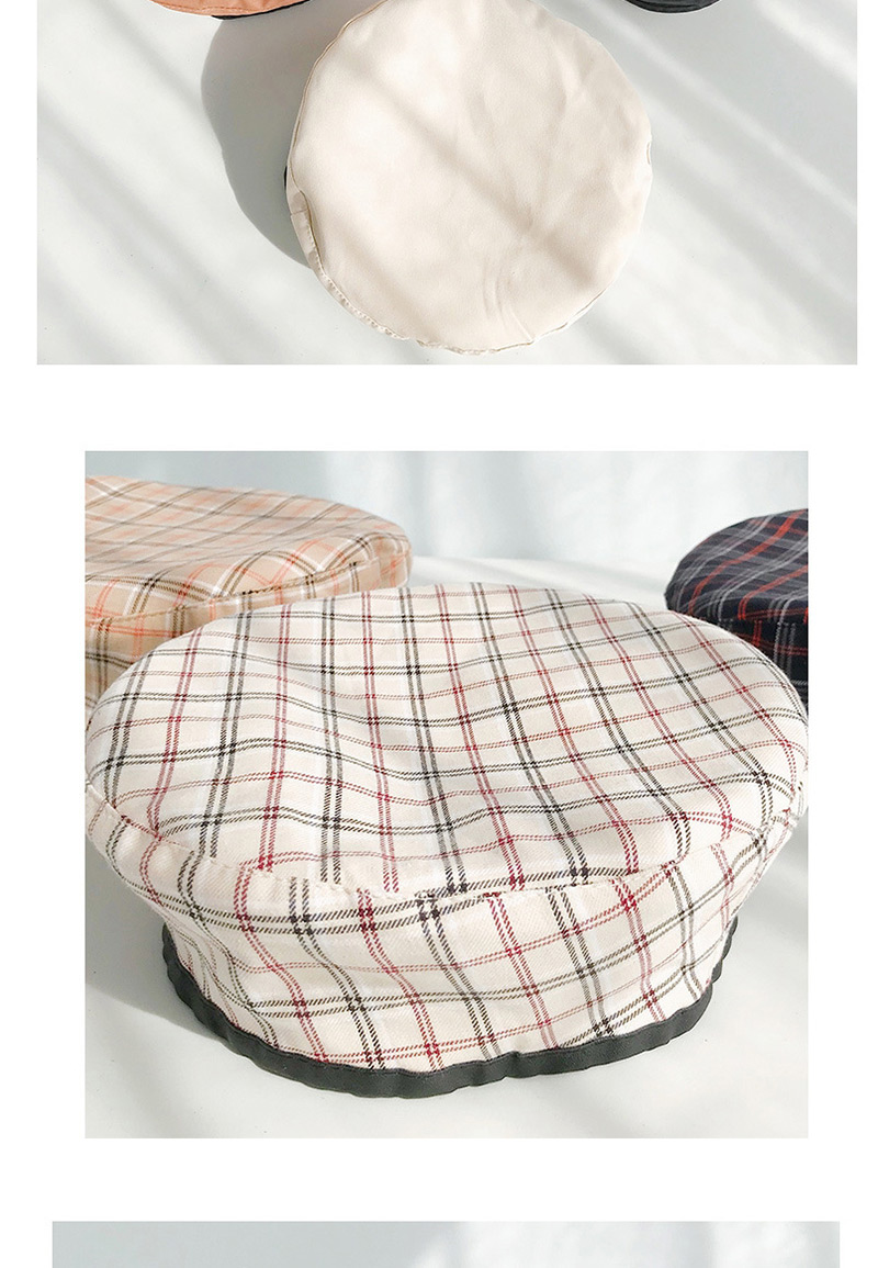 Fashion Double-sided Plaid Beige Double-sided Plaid Beret,Beanies&Others