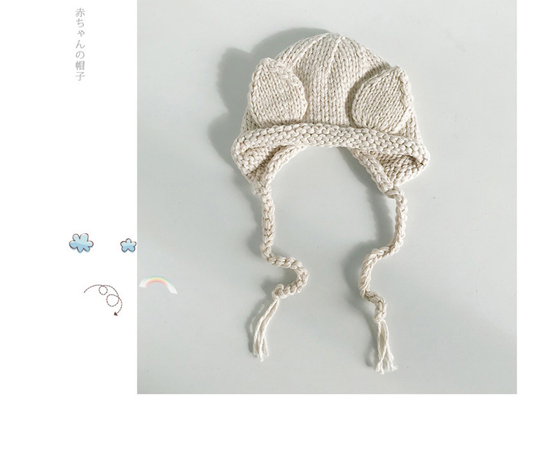 Fashion Stereo Ear Beige Knitted Baby Hat,Children