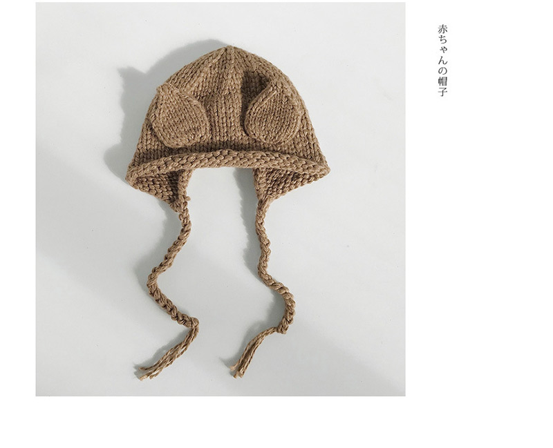 Fashion Stereo Ear Brown Knitted Baby Hat,Children