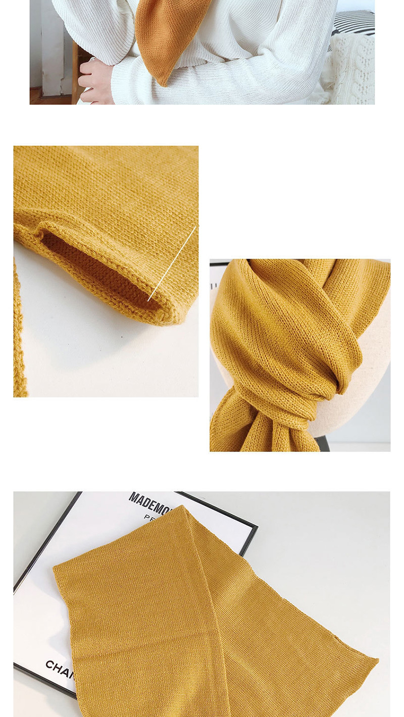 Fashion Angled Scarf Beige Knitted Woolen Collar,Knitting Wool Hats