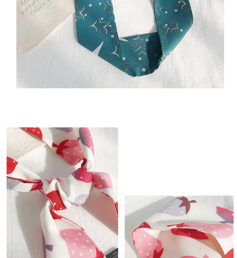 Fashion Rice Pink Strawberry Cartoon Print Streamers Ribbon,Thin Scaves