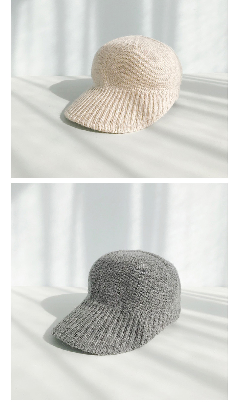 Fashion Wool Knit Dark Grey Knitted Wool Baseball Cap,Knitting Wool Hats