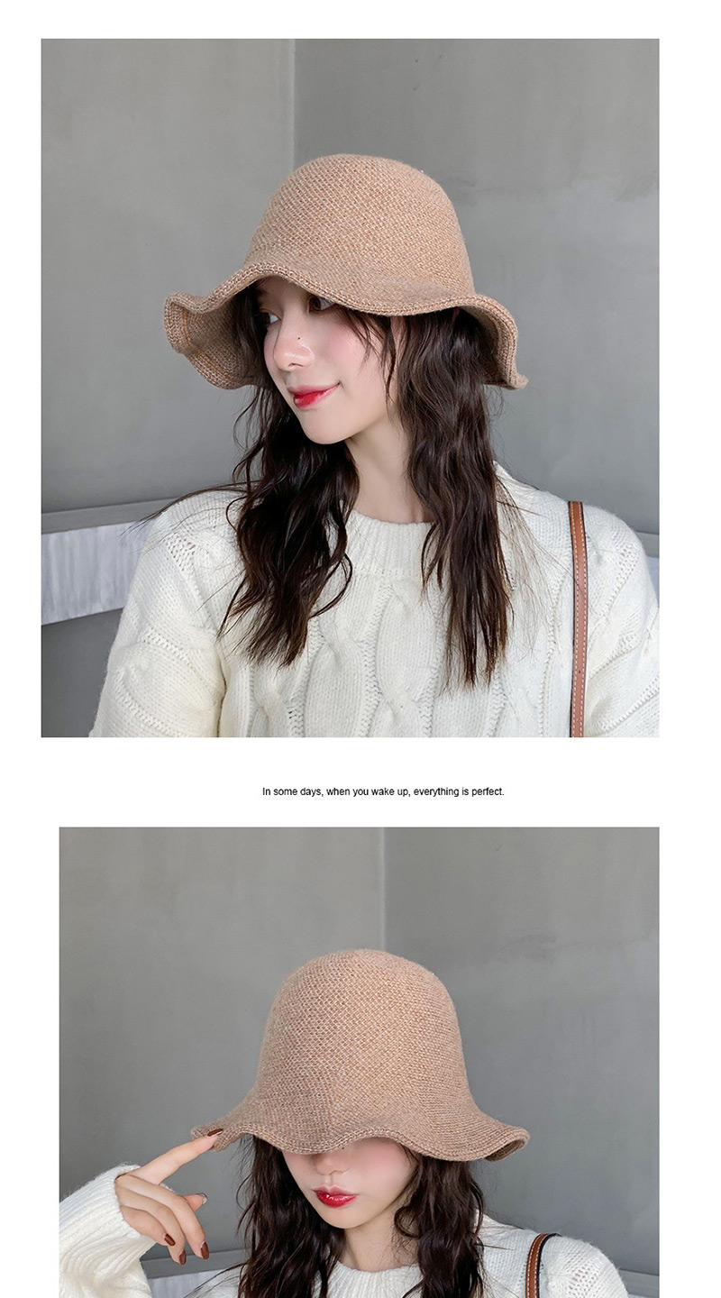 Fashion Two-tone Knit Beige Wool Knit Fisherman Hat,Beanies&Others