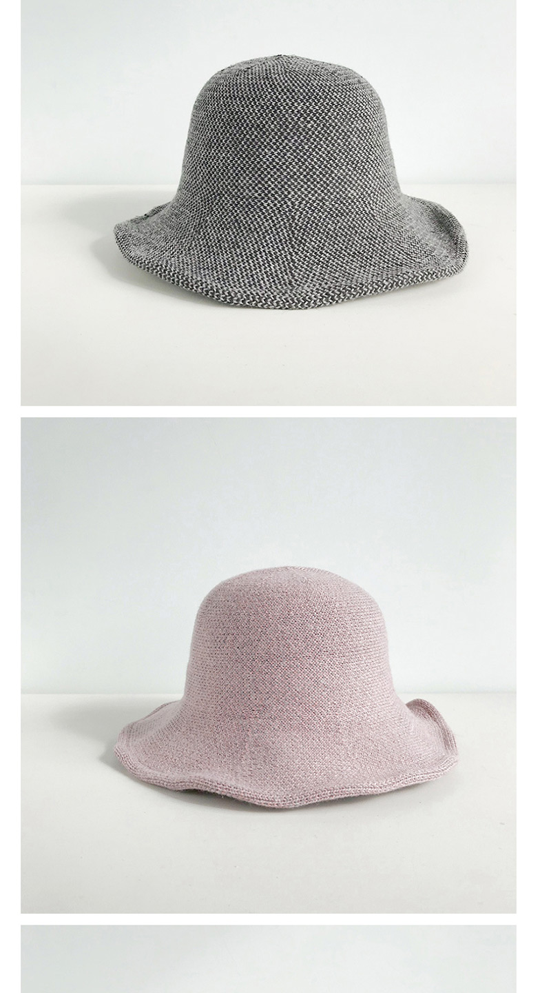 Fashion Two-tone Knit Gray Purple Wool Knit Fisherman Hat,Beanies&Others
