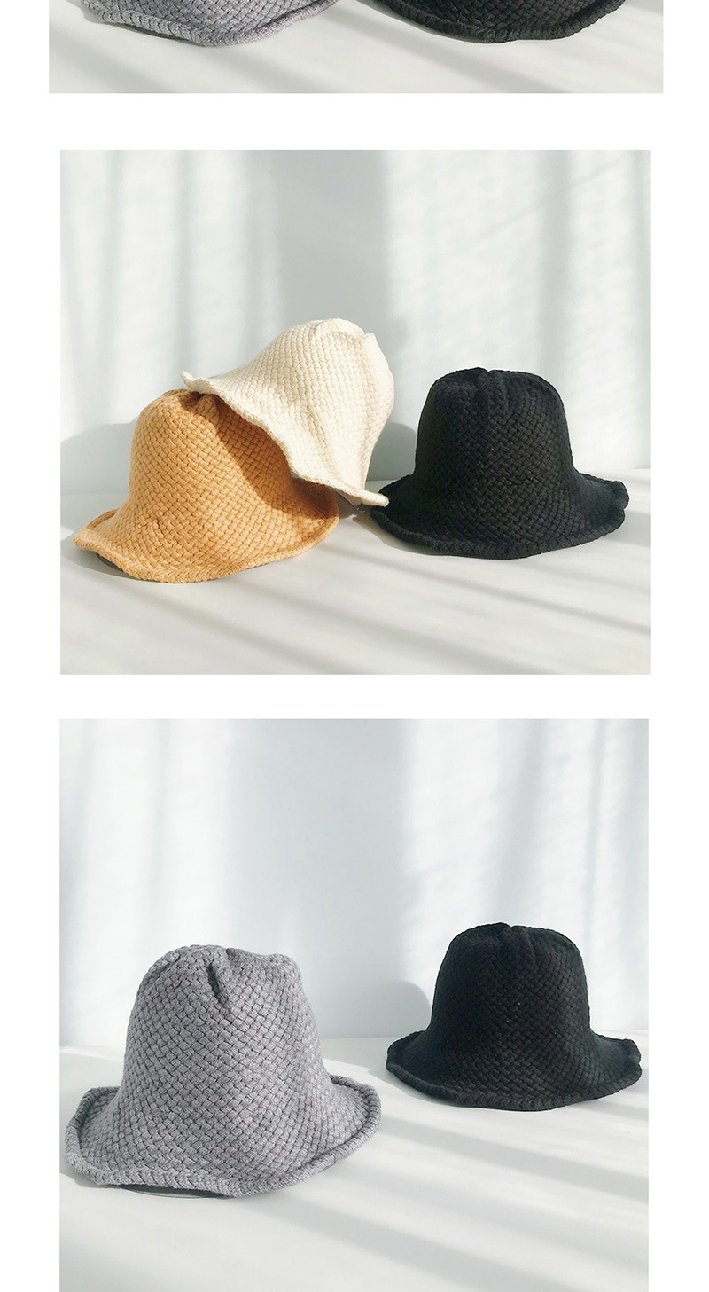 Fashion Bamboo Weave Dark Gray Knitted Wool Cap,Knitting Wool Hats