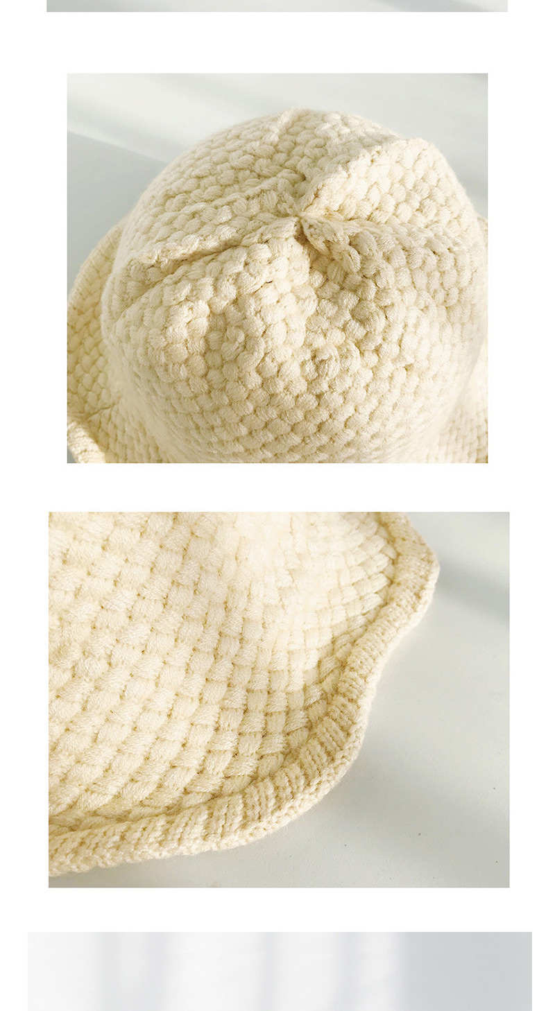 Fashion Bamboo Braided Beige Knitted Wool Cap,Knitting Wool Hats